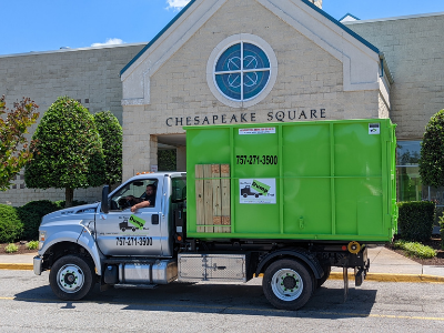 Dumpster Rental in front of Chesapeake Square